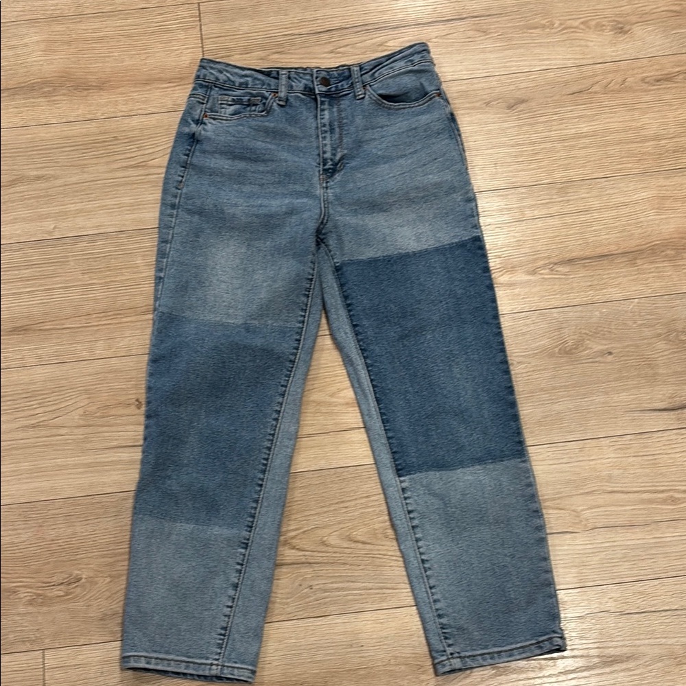 Patchwork Straight Leg Jeans
